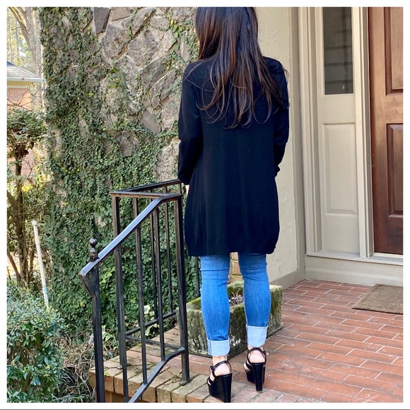 ✨PARIS✨Cashmere blend black soft tunic sweater - Picture 6 of 7